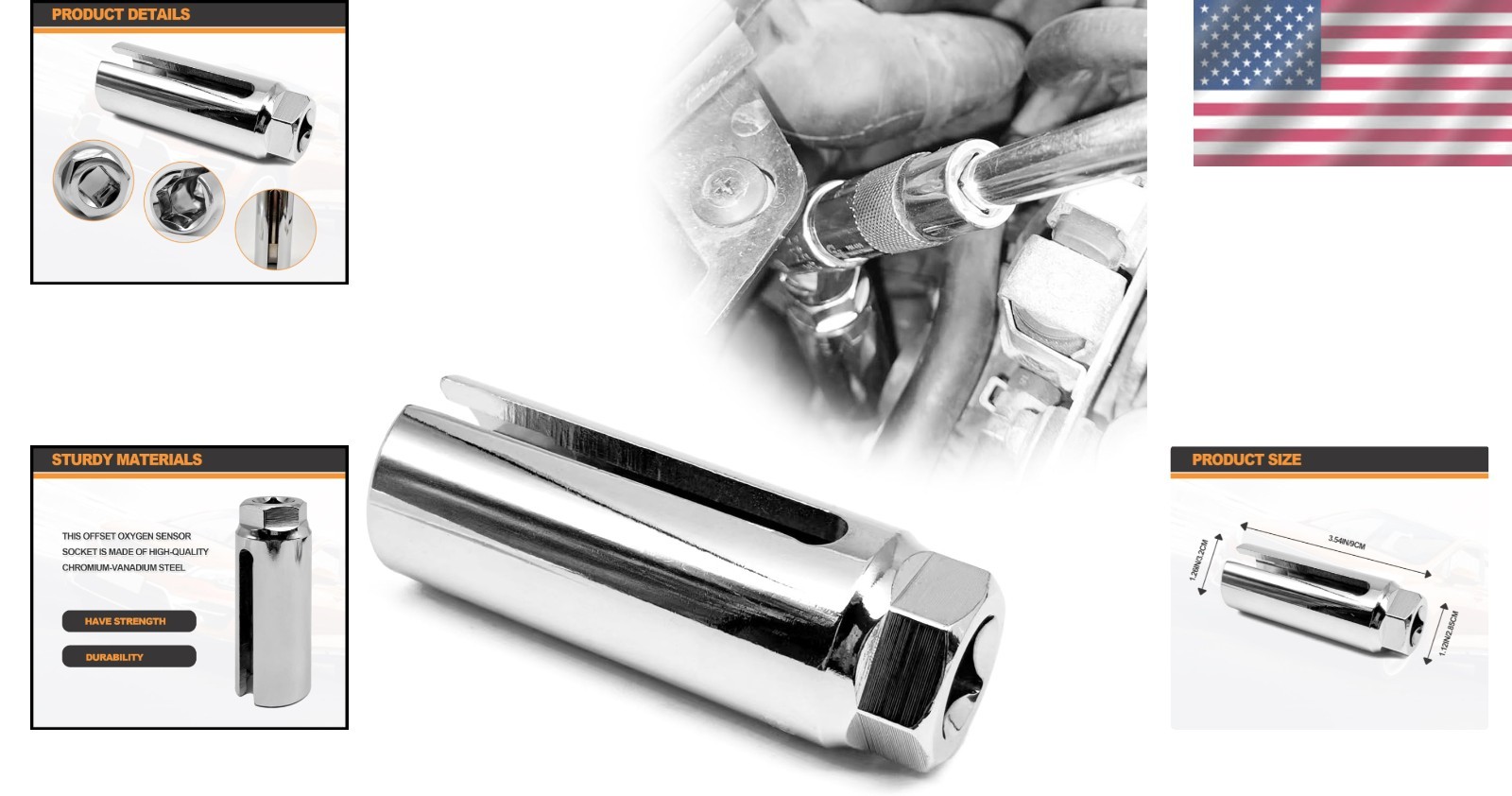 Chrome Molybdenum Oxygen Sensor Socket – Low Profile Design for Easy Access