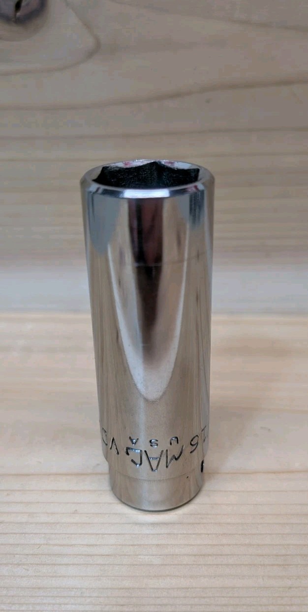 Mac Tools 1/2″ Drive 13/16″ 6PT SAE Deep Chrome Socket USA VD266 Excellent