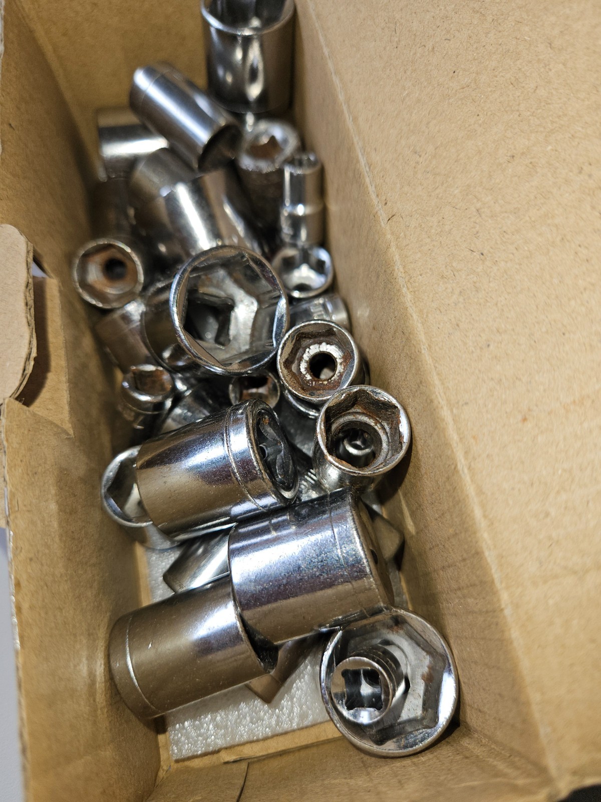 Assorted Socket Lot Mixed Ratchet Sockets Various Sizes Chrome Hand Tools