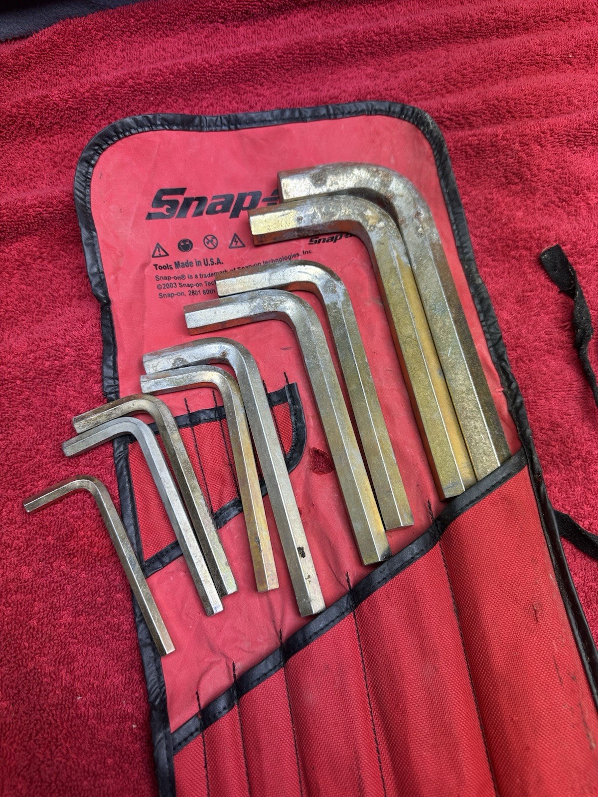 Snap On Allen Head Wrenches 9pcs With Pouch Various Sizes Incomplete Set Metric