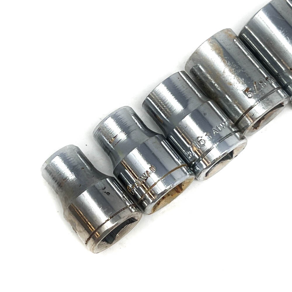 12 Pcs SAE 1/2 in Drive, Socket Set, 6 Point, Hand Tools, Workshop Equipments
