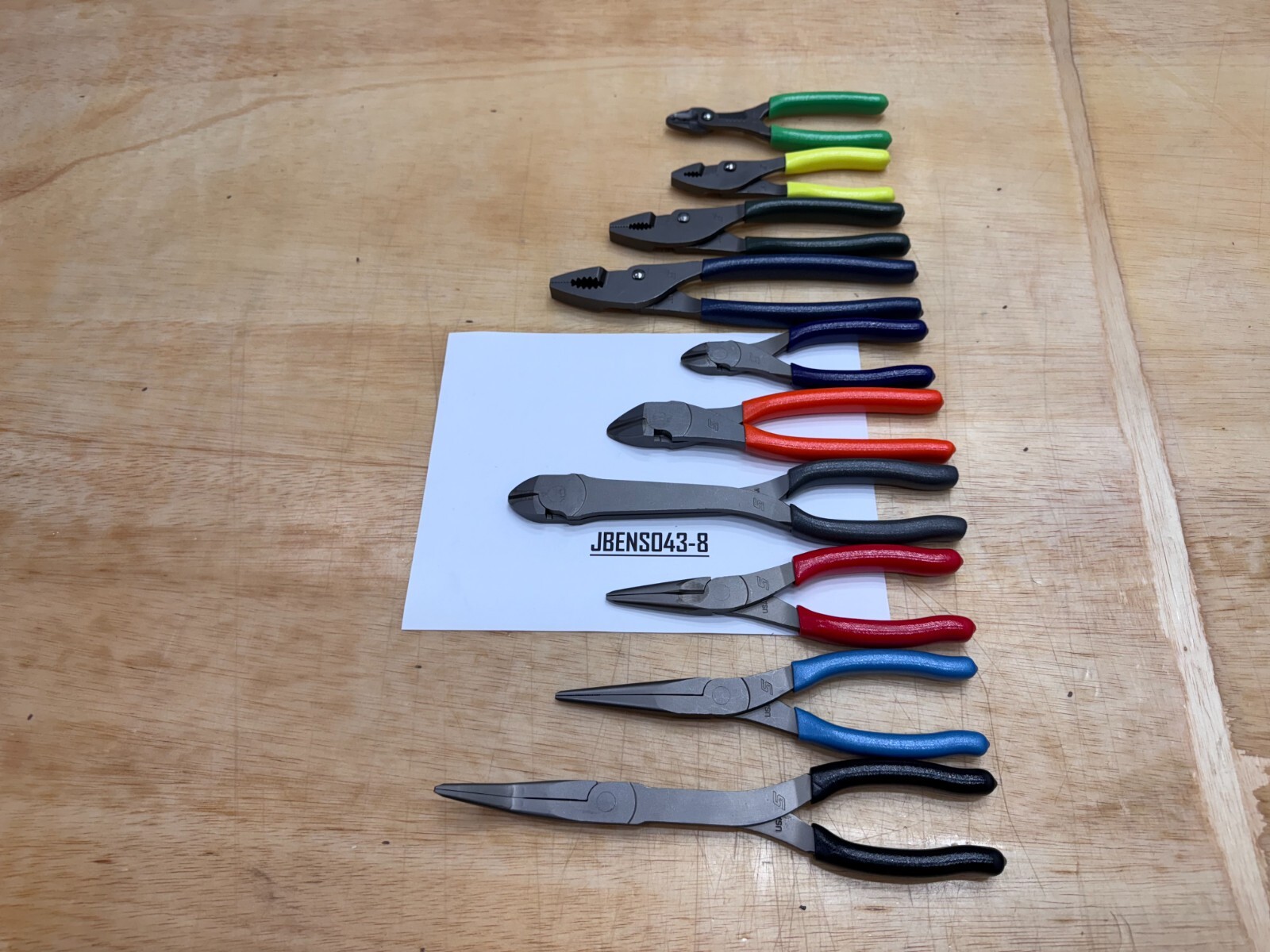 Snap-On Tools USA NEW 10pc MULTI-COLOR Soft Grip Assorted Plier Rack Set