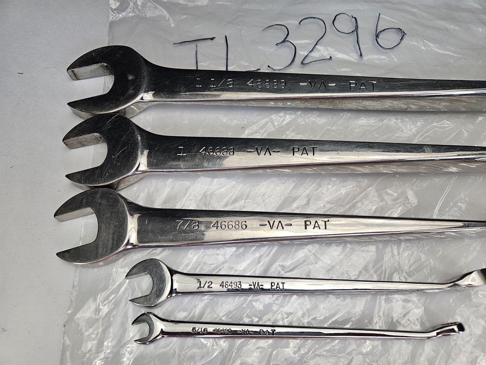 CRAFTSMAN -VA- 5 PC SAE 12 PT CROSS FORCE COMBINATION WRENCH SET USA (TL3296)