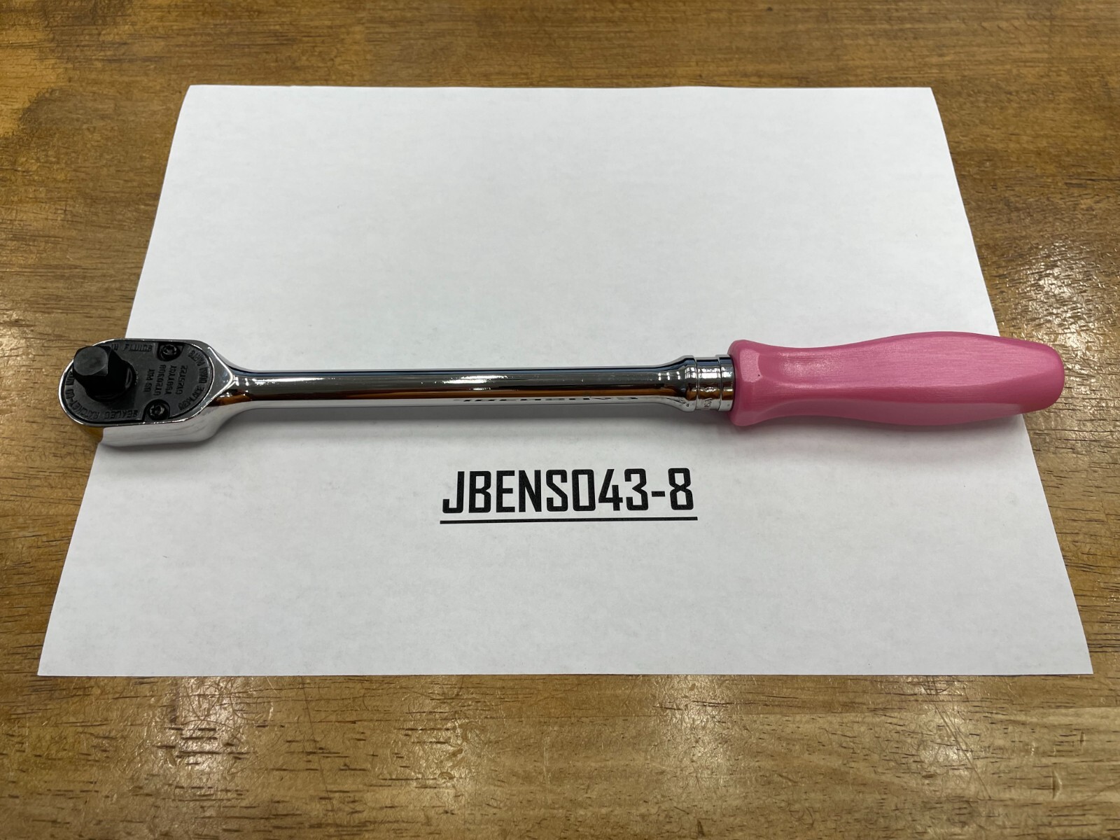 Snap-on Tools NEW PEARL PINK 3/8″ Drive Hard Grip Long Fixed Ratchet FHLD80PP