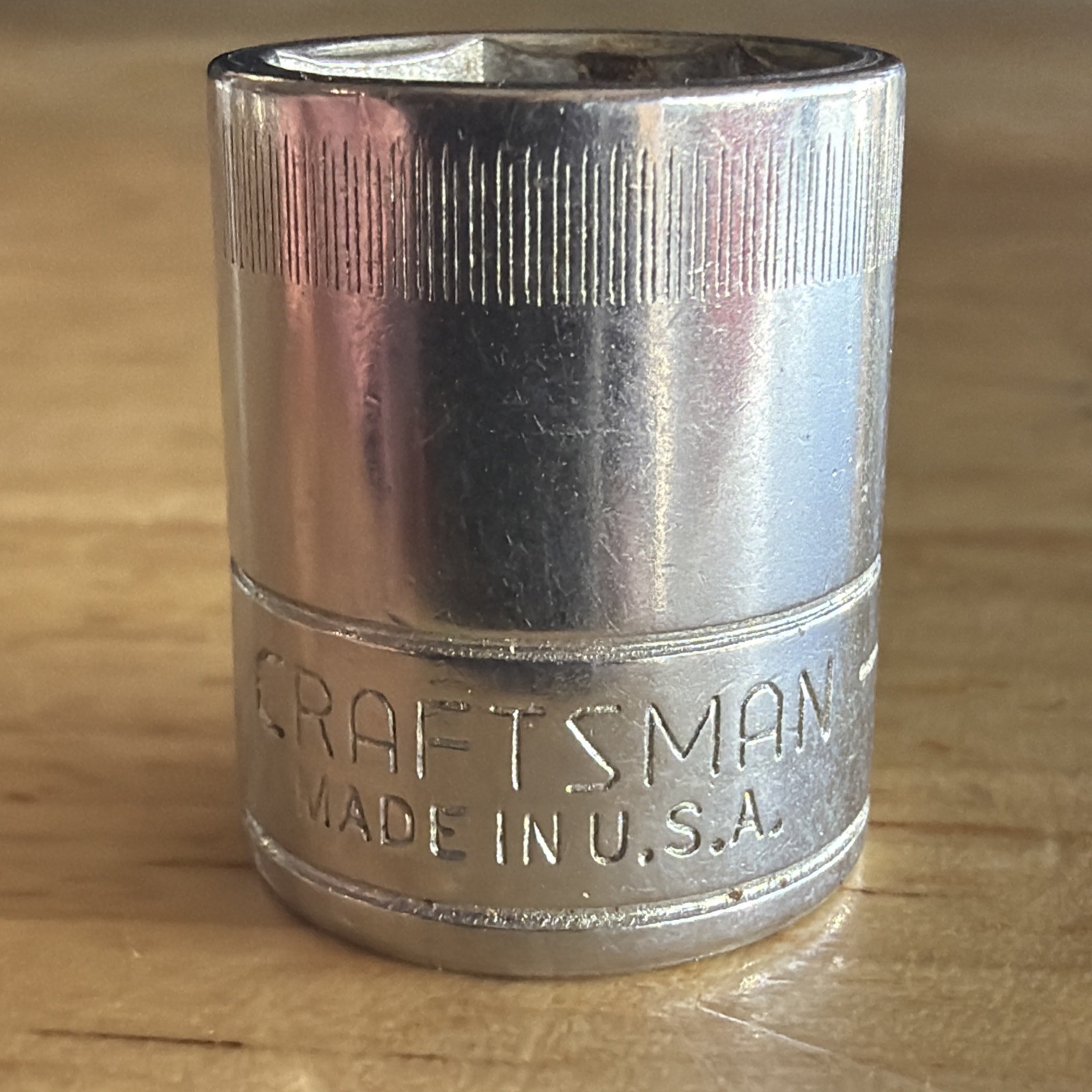 Craftsman 13mm Shallow Socket 1/4″ Drive 6 Point Top Knurl VV Series 43514 USA
