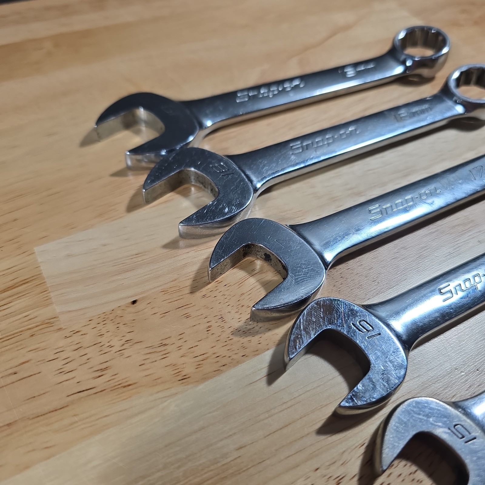 Snap On 10 pc 12 Point Metric Short Combination Wrench Set 10mm – 19mm