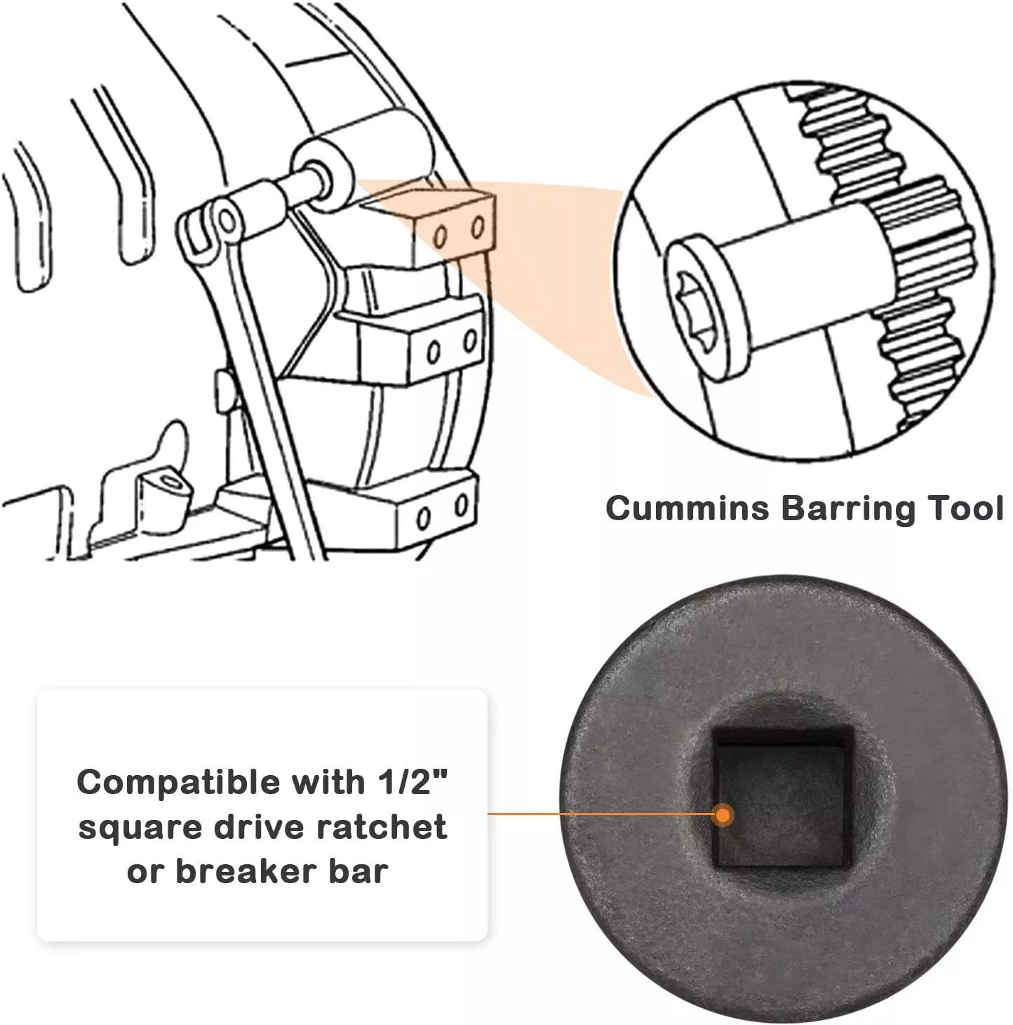 Injection Pump Gear Tool for Dodge Ram Cummins Diesel Engine 3.9L 5.9L 6.7L 8.3L