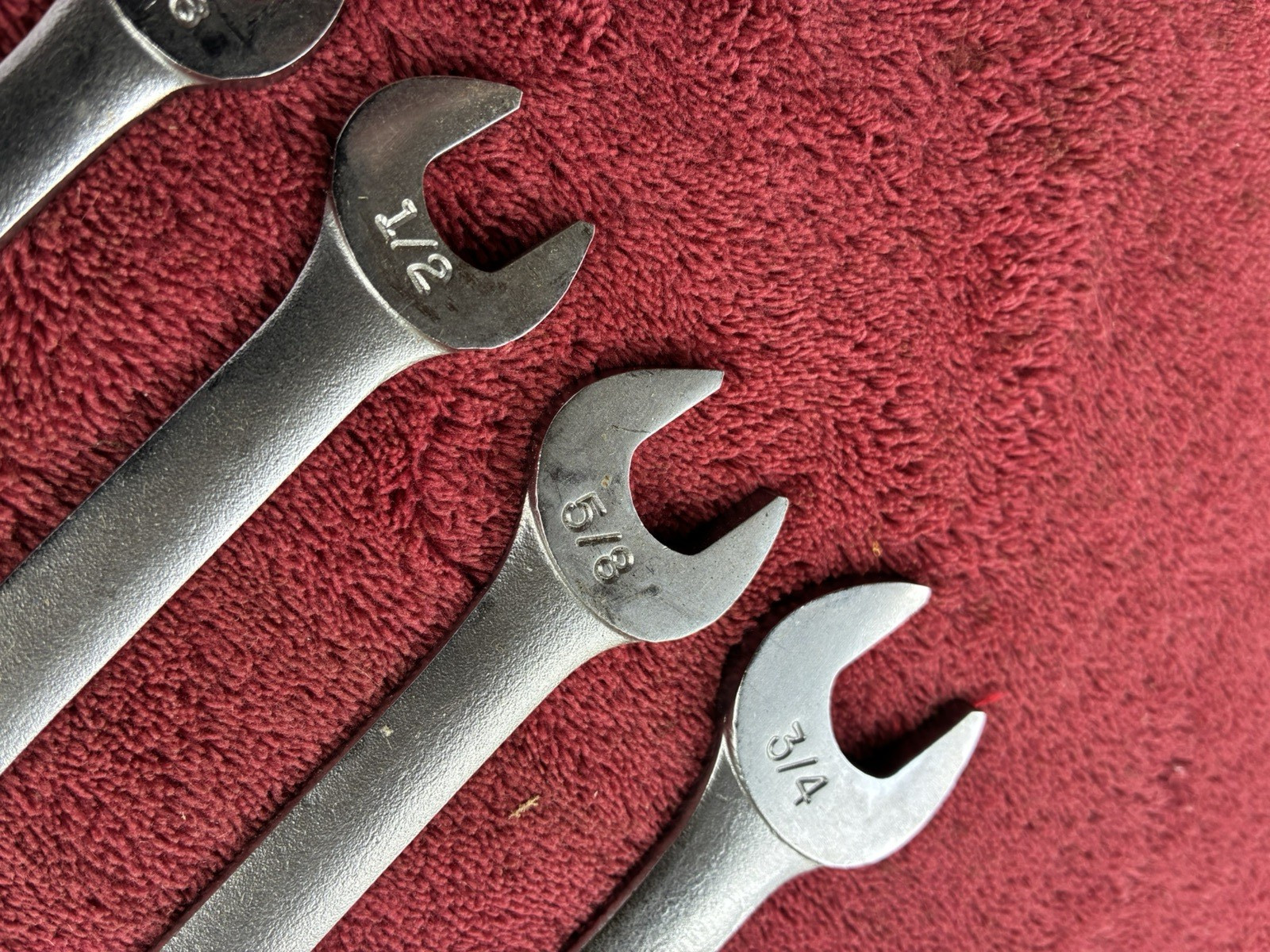 Vtg. Craftsman 5 Pc. Tappet Open End Wrench Set 3/8 to 7/8″ V-Series–Free Ship