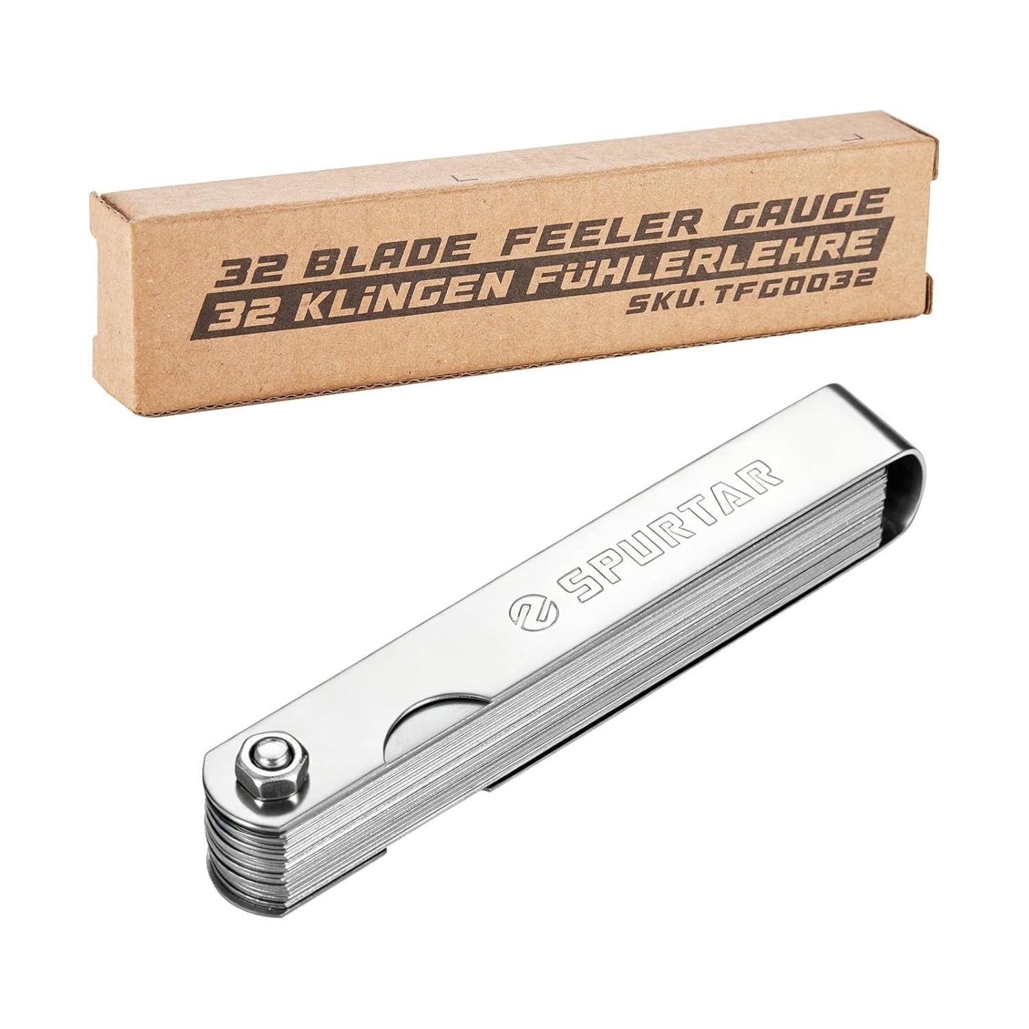 32 Blade Feeler Filler Gauge Spark Plug Gap Metric Imperial Measuring Brass Tool