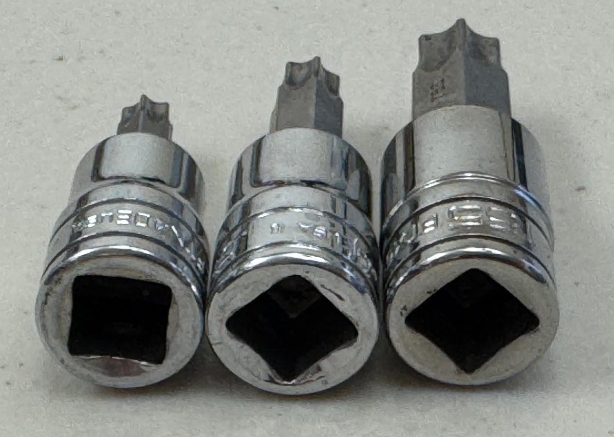 Snap-on 3/8 & 1/2 Dr Metric Bit Sockets ~ 17 Pieces Allen, Torx, Triple Square