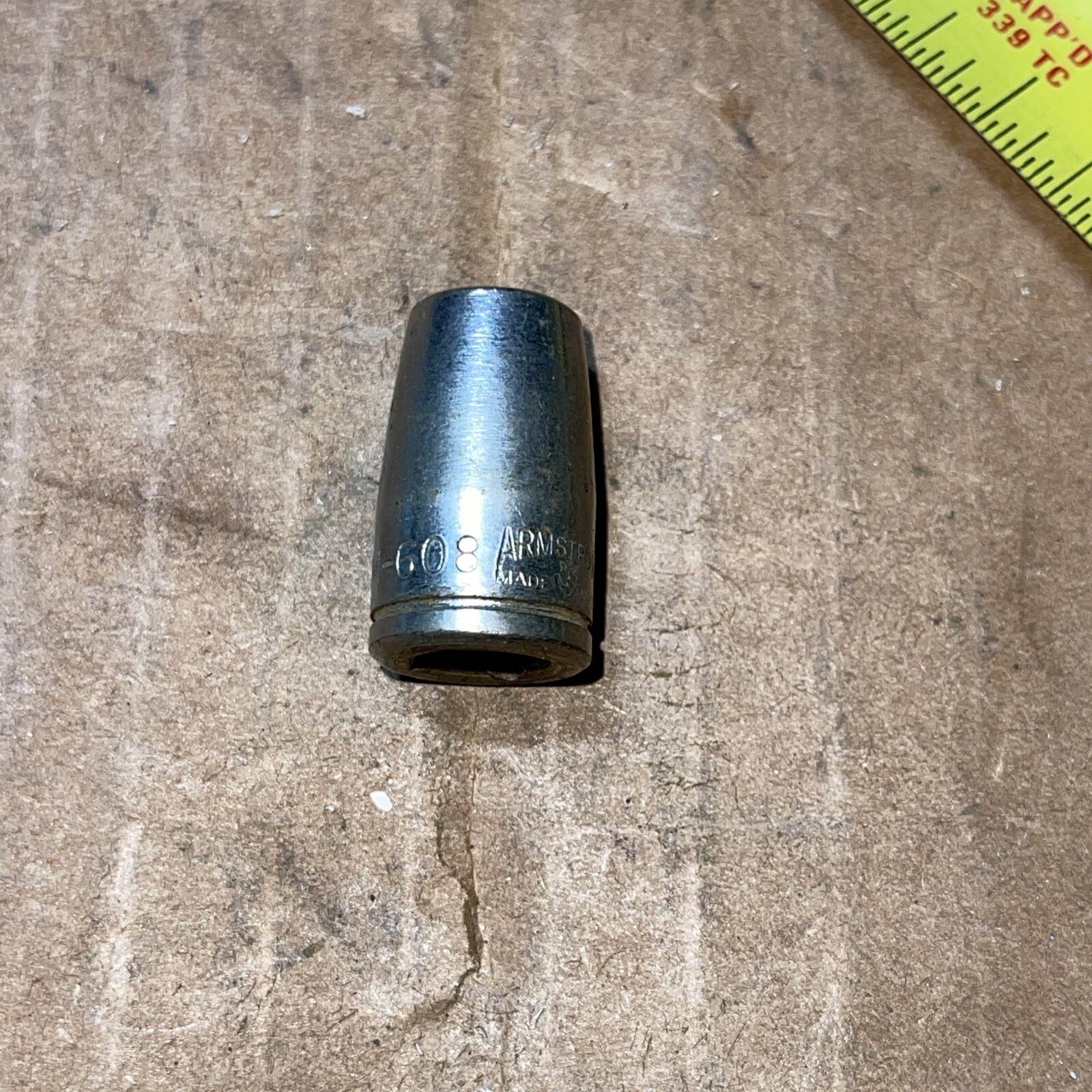 Vintage Armstrong USA NM608 1/4 In SAE 1/4 Drive 6 Point Socket nm-608