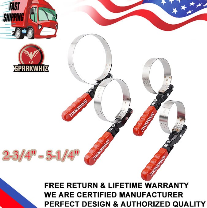 SPARKWHIZ New Oil Filter Wrench Set, Oil Filter Removal Tool 2-3/4″ – 5-1/4″ US