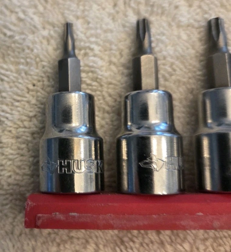 Husky 8 Pc Torx Bit Socket Set T15 – T55 Star Drive Sockets with Red Storage…