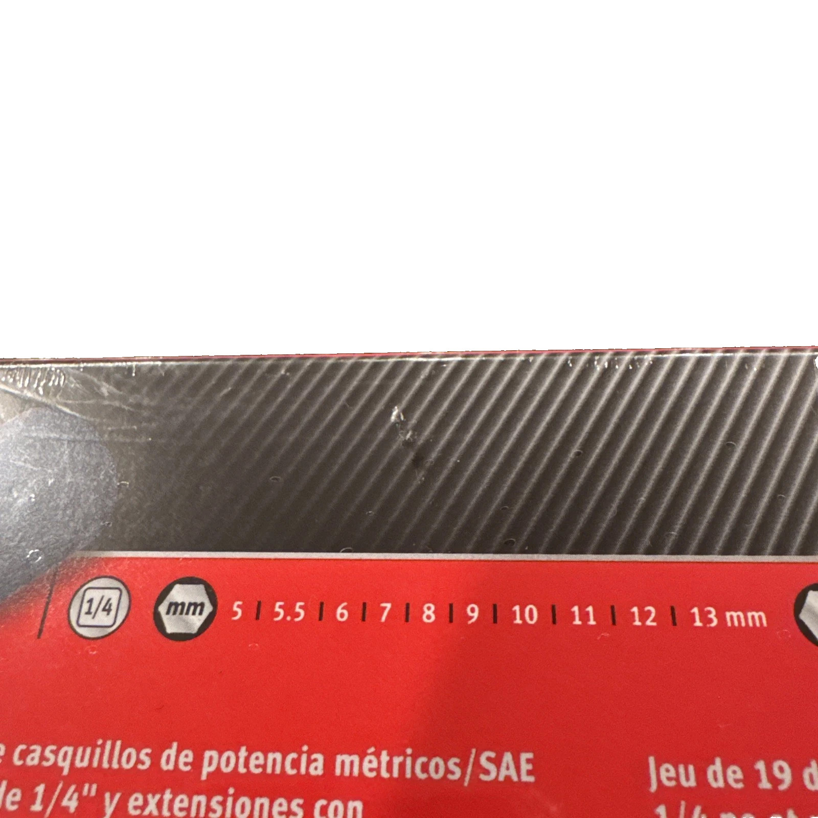 Snap-on 19pc 1/4”dr metric/sae power socket & extension foam set 119ntmle NEW