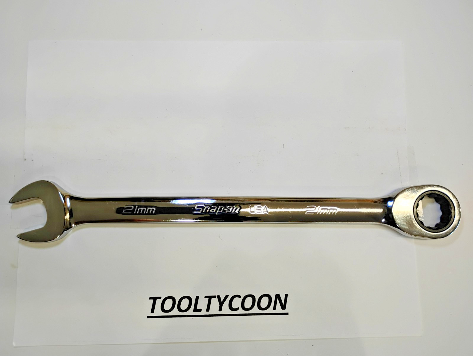 Snap-on Tools NOS 21mm Metric 0° Non-Reversing Ratcheting Combo Wrench OXRM21