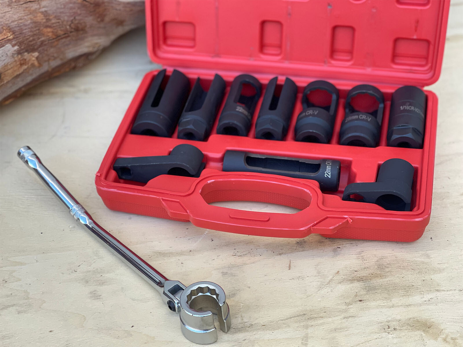 11pcs Oxygen Sensor Sockets Set & 22mm Wrench Vacuum PVS Injector Removal Tool