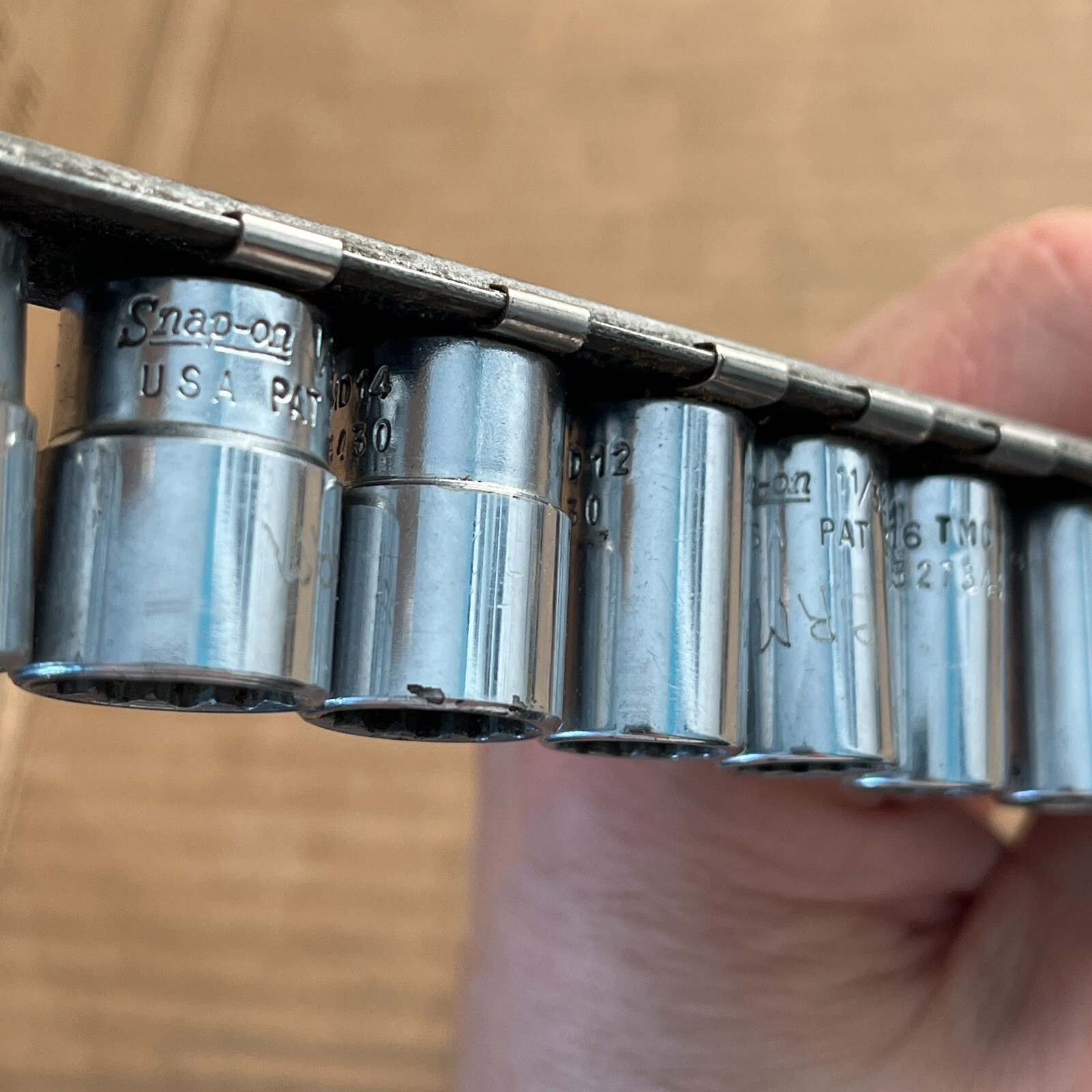 Snap On 1/4″ Drive SAE 6 Pt Socket Set 10 pc TMD6,7,8,9,10,11,12,14,16,18 9/16″