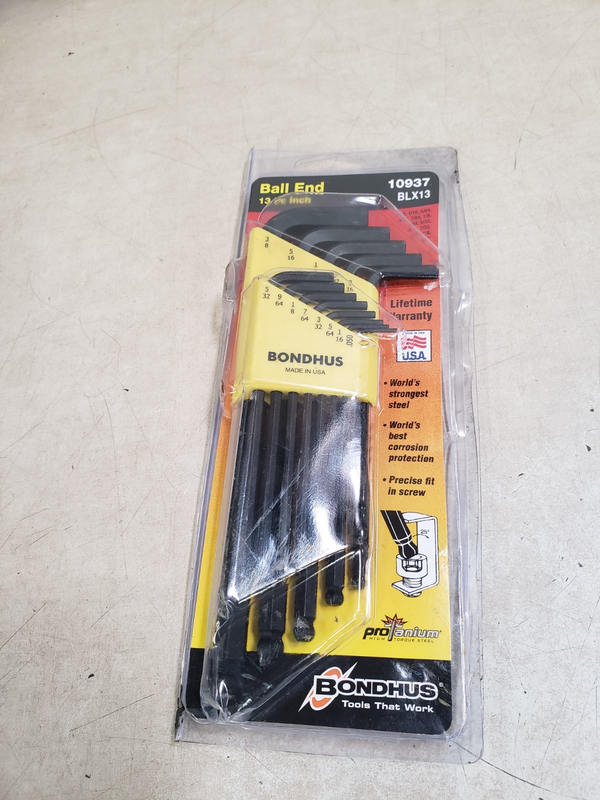 Bondhus 10937 13pc Set Balldriver L-Wrench .050-3/8″