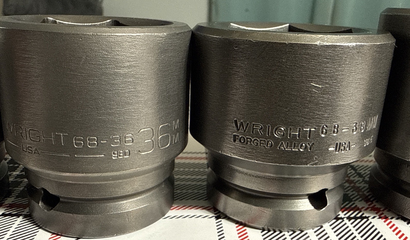 NOS WRIGHT TOOL 7pc METRIC STD 6pt IMPACT SOCKET SET 3/4” Dr 32mm – 50mm USA