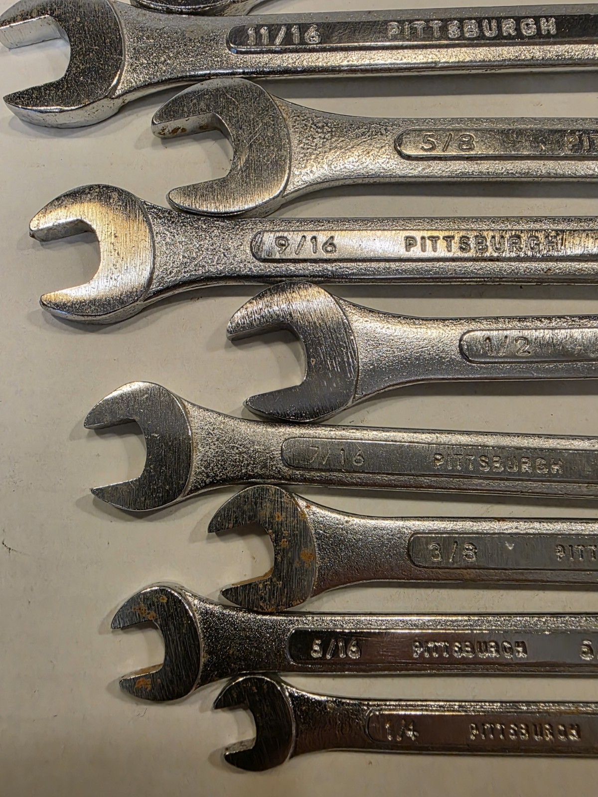 Pittsburgh Combination Wrench Set 14 Peice Raised Panel 12 Point 15 Degree