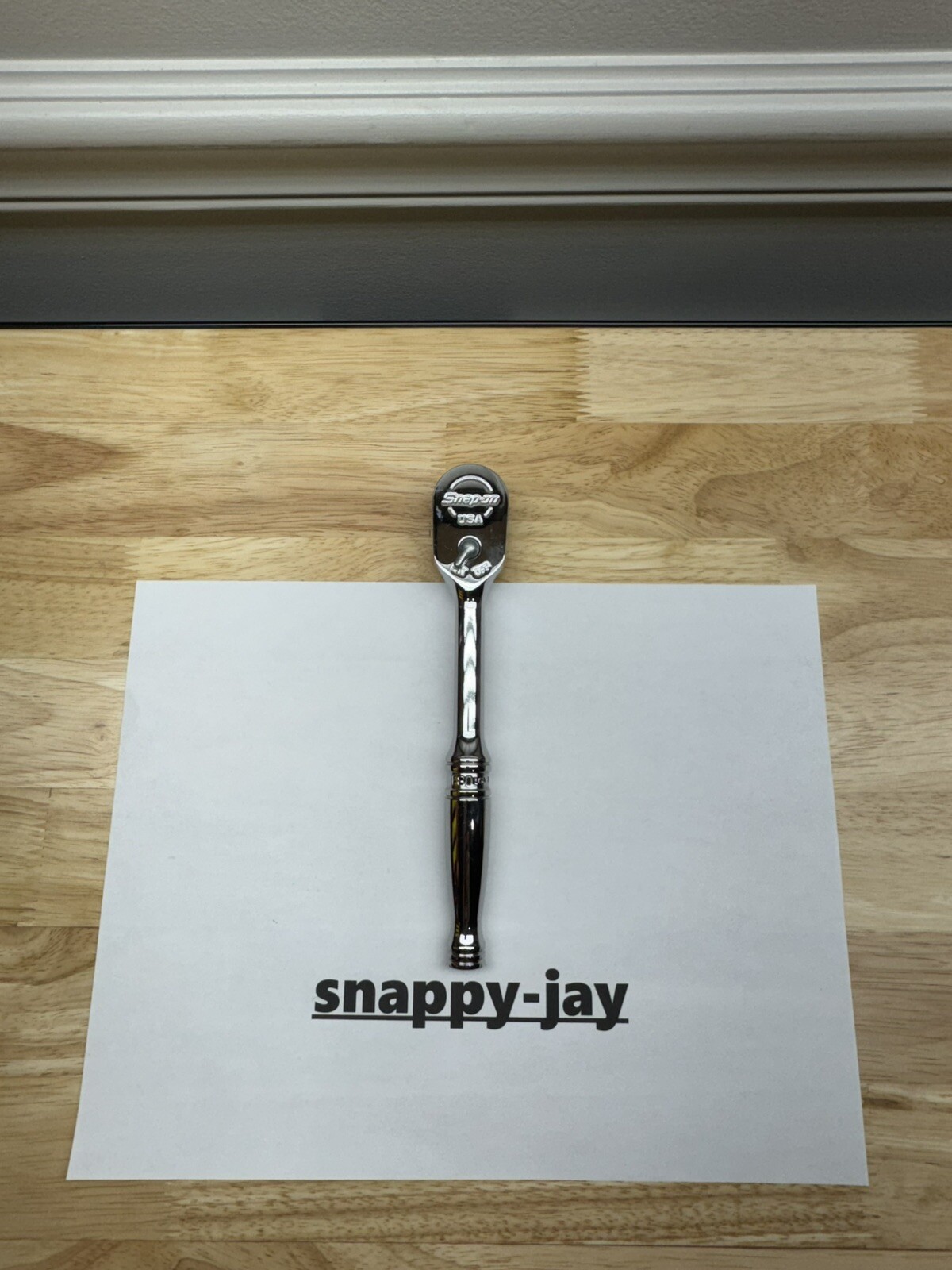 Snap-on Tools USA NEW 3/8″ Drive Fine Tooth Standard Handle Chrome Ratchet F80