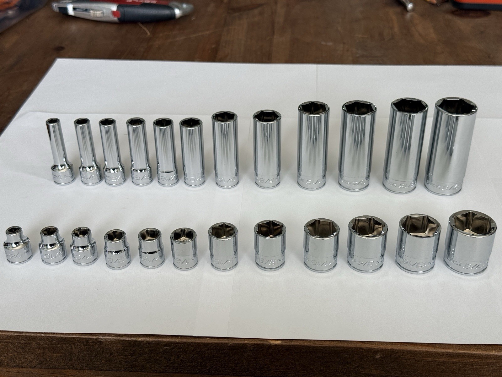 ICON Professional 3/8” Drive 6Pt SAE Shallow/Deep Socket Chrome-Choose Size SAE