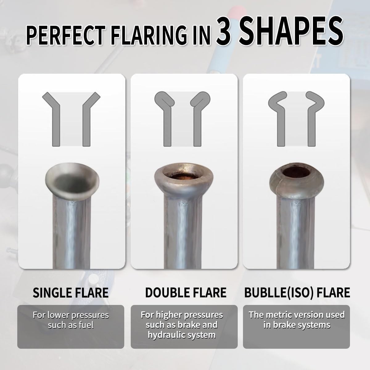 Brake Line Flaring Tool Kit for 3/16″ to 3/8″ Tubing with 37 & 45 Degree Flares