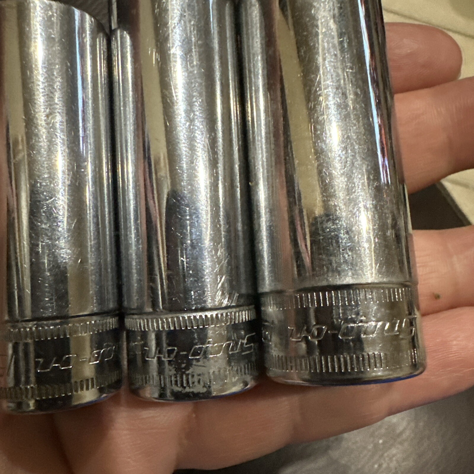 Snap-on SFSM19 SFSM17 SFSM15 Drive 19mm 17mm 15mm 6 Point Deep Socket Lot of 3