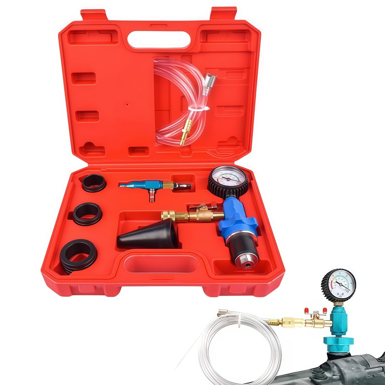Auto Coolant Vacuum Kit Cooling System Vacuum Radiator Kit Refill & Purging Tool