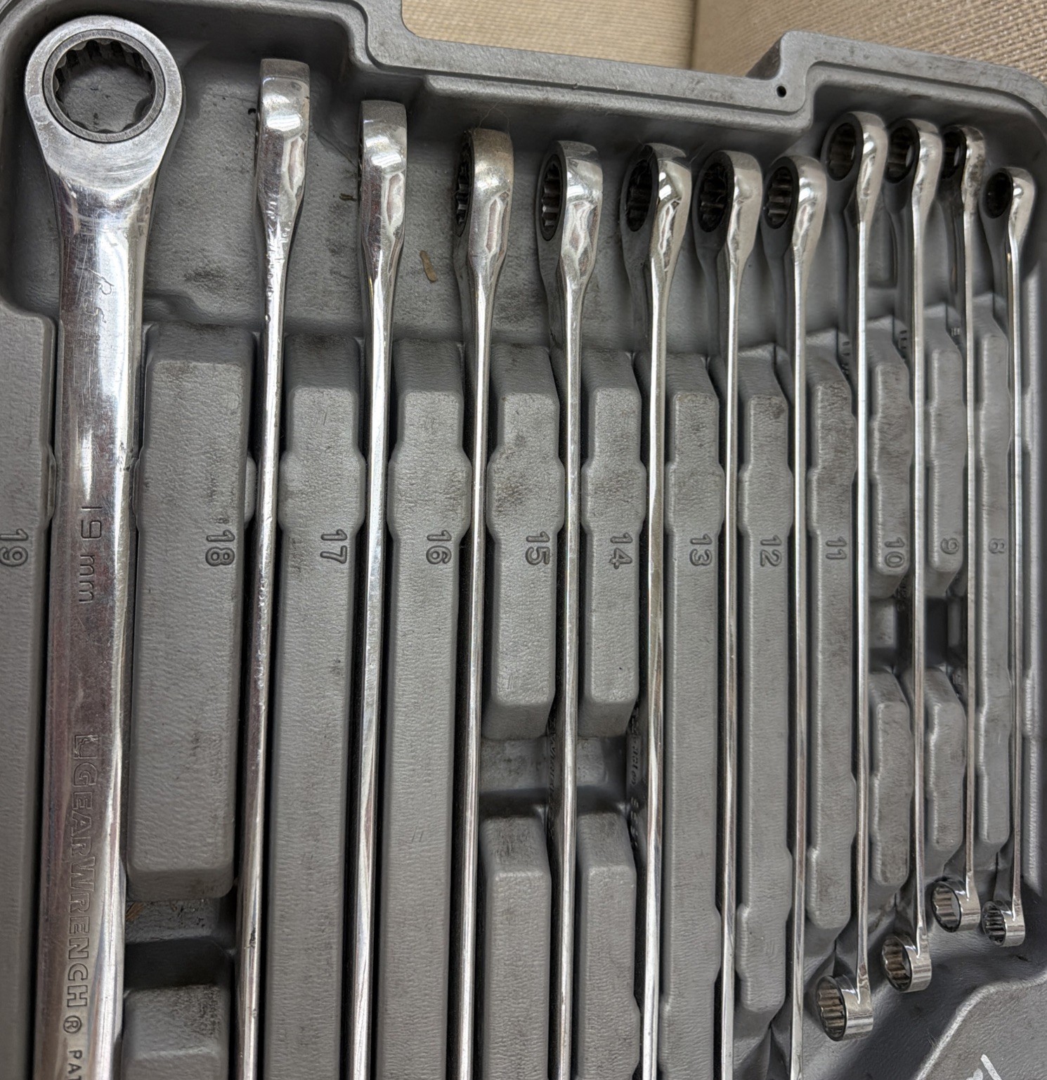 Gearwrench Double Box Ratcheting Wrench Set 0° Offset 8 To 19 Mm.