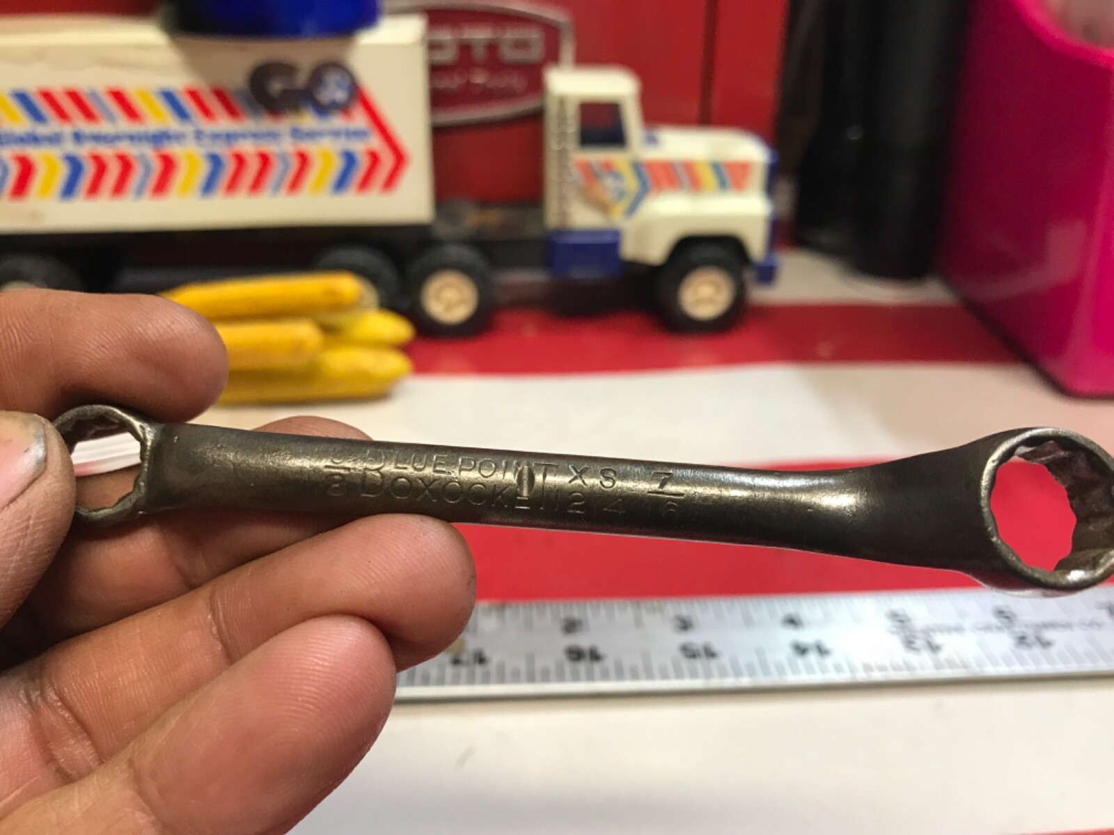Blue point tools wrench 3/8” & 7/16” XS1214 offset vintage GGG
