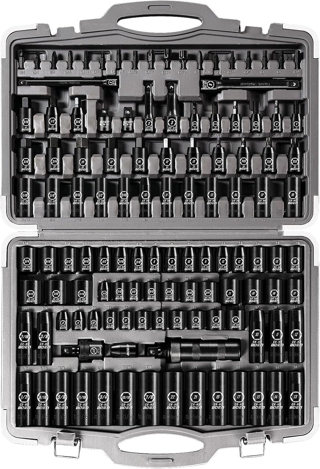 Professional 119 Pc Deep/Shallow Socket Set, Impact Bit