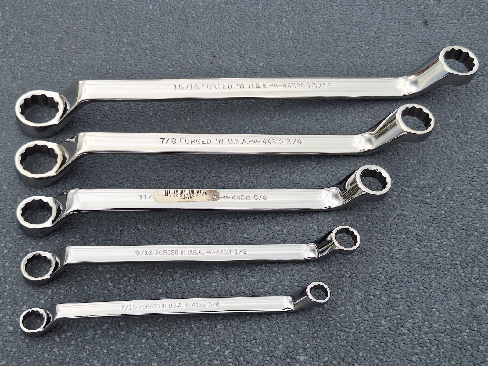 Craftsman Professional USA NOS Deep Offset Polish SAE Wrench Set 5 pcs «2 used»