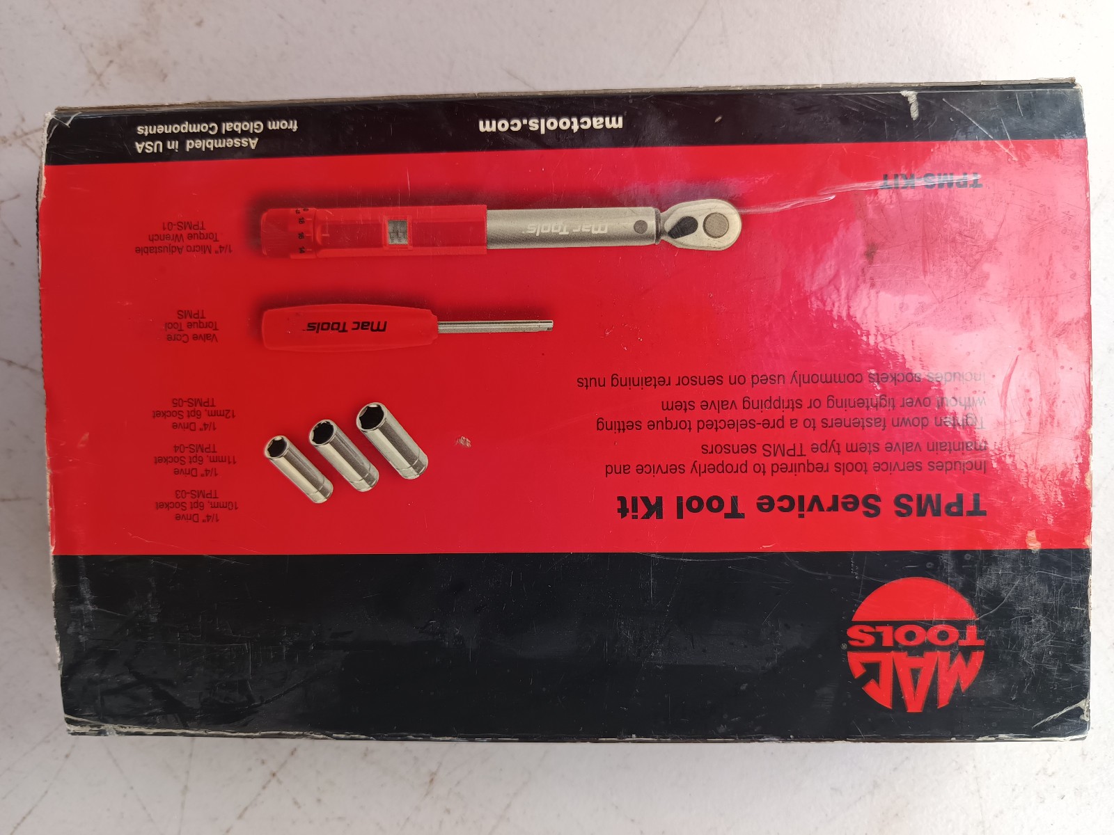 MAC TOOLS TPMS Service Tool Set TPMS-KIT Micro Adjustable Torque Wrench – used