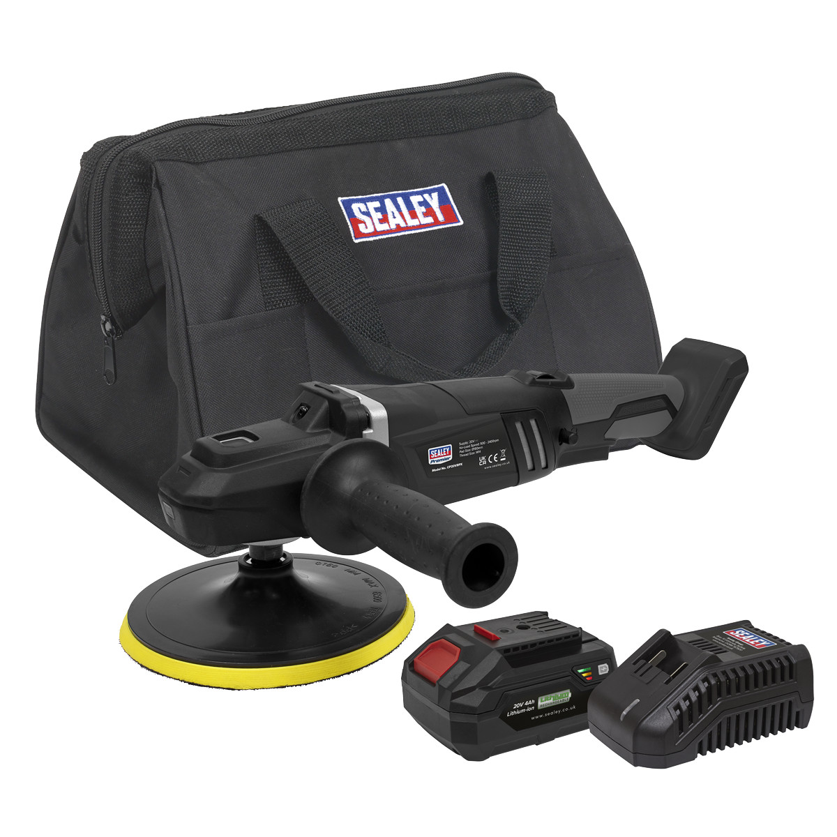 Sealey CP20VRPXKIT1 Brushless Rotary Polisher Kit 180mm 20V 4Ah