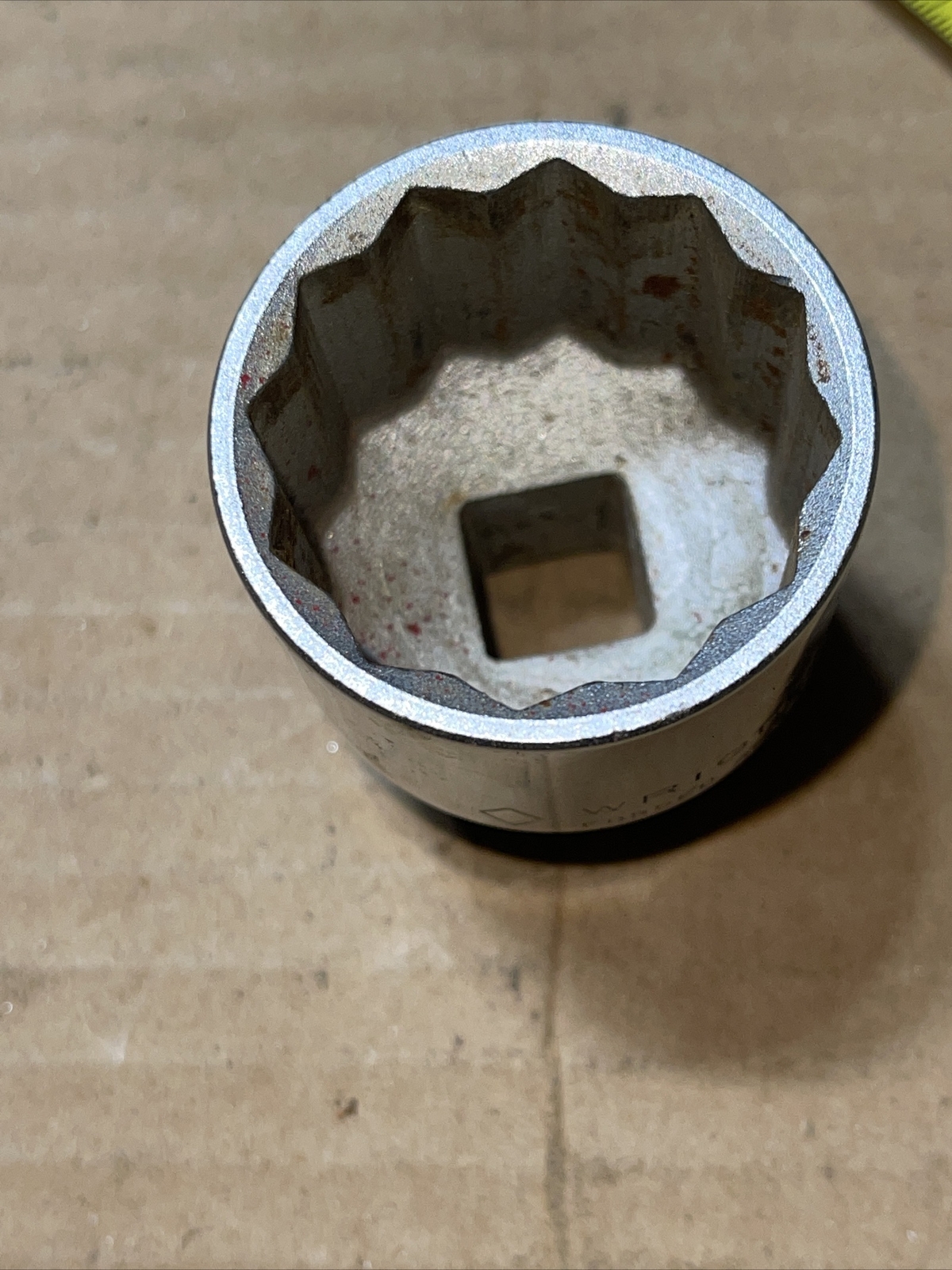 Wright USA 4140 1-1/4 In SAE 1/2” Drive 12 Point Socket 1 1/4 Vintage