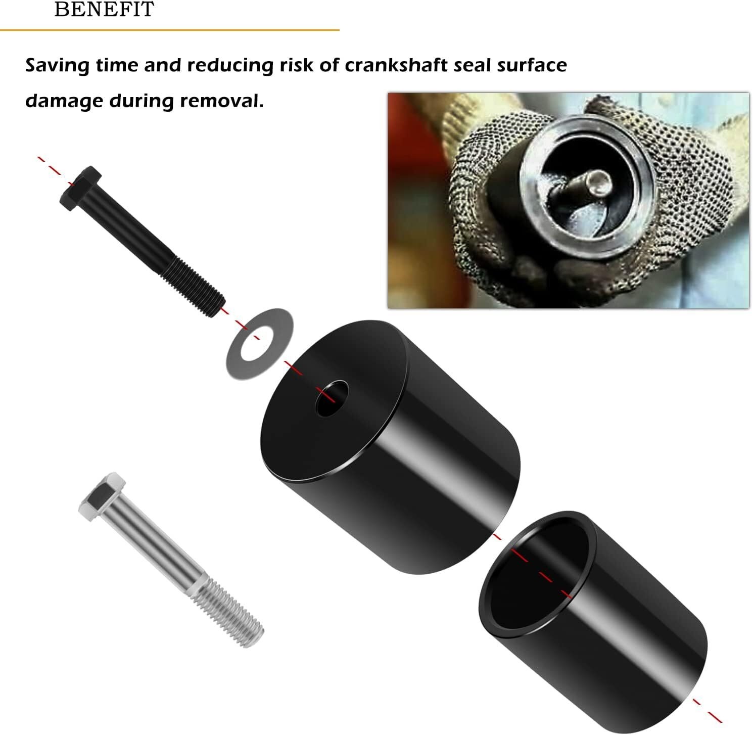 Black-Steel Front Oil Seal & Wear Sleeve Installer Tool Set Replace to JDG10549