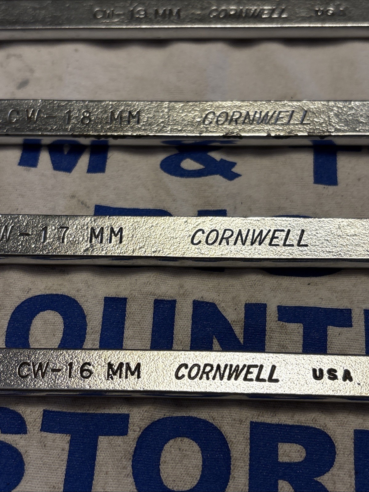 Vintage Cornwell Tools USA 7pc 12pt Metric Combination Wrench Set 13-19mm