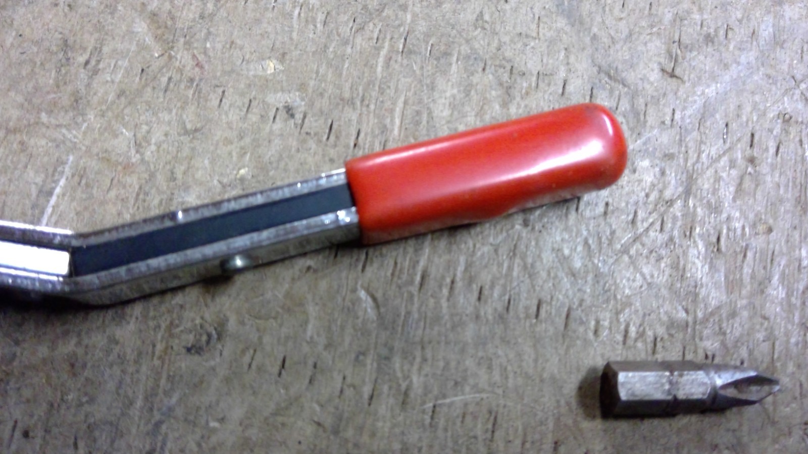 Vintage Mechanics Ratcheting Hex Bit Driver Ratchet Wrench Red Grip