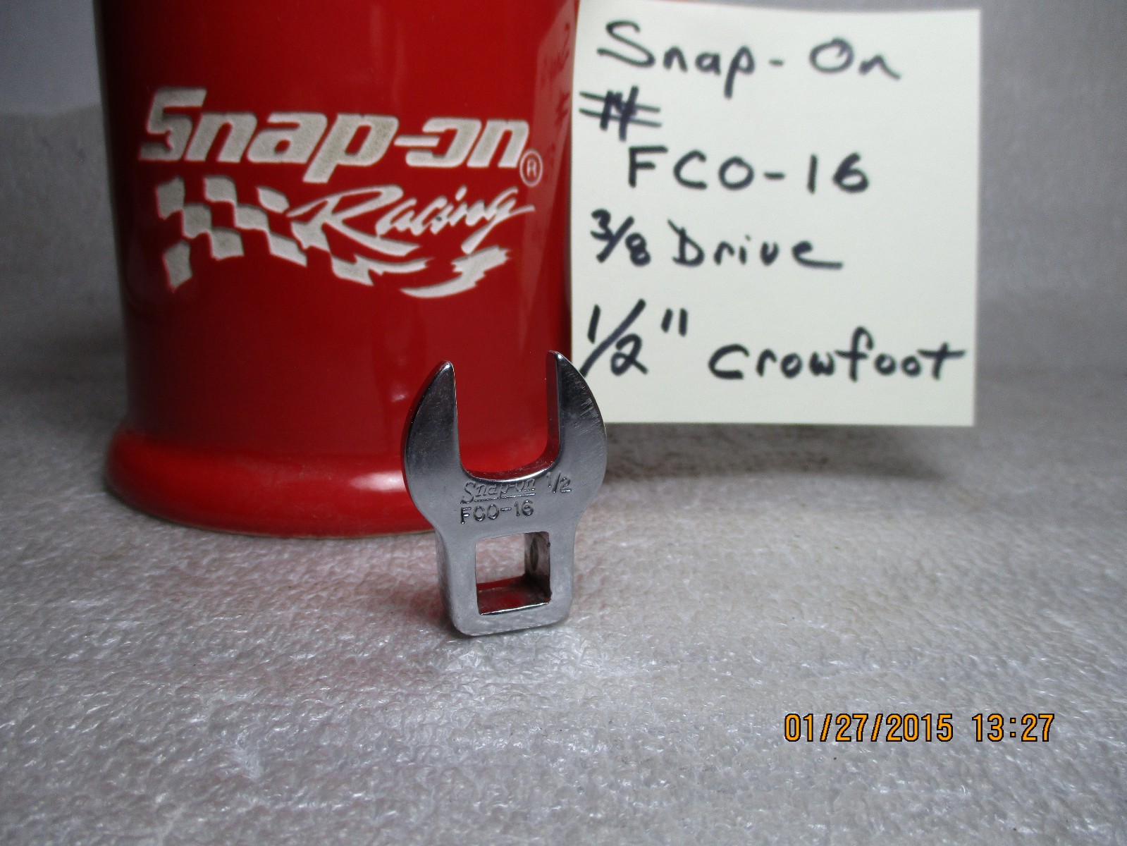 Snap-On Tools 3/8″ Drive 1/2″ Open End Crowfoot Wrench FCO16 Ships for FREE
