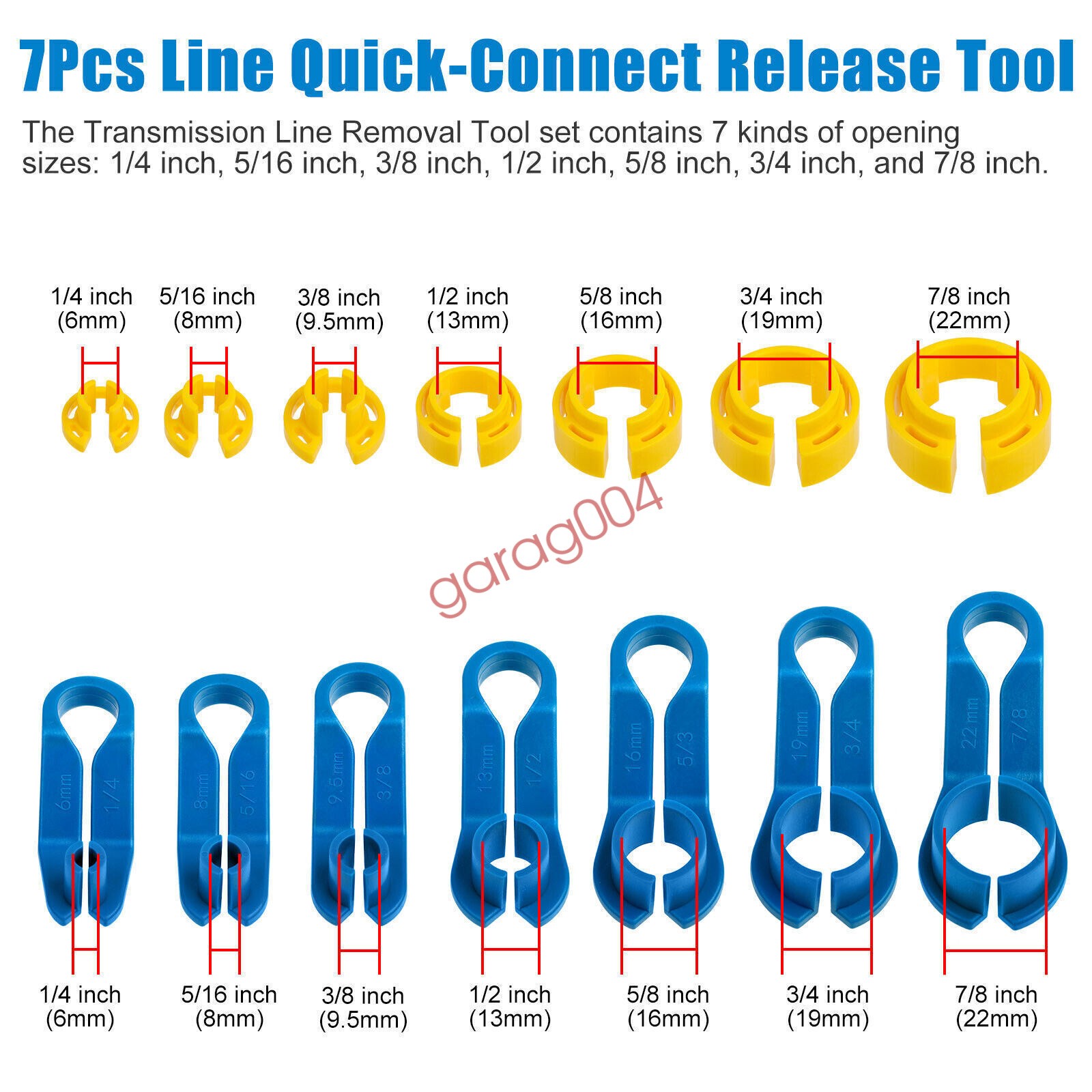 16pcs AC Fuel Line Quick Disconnect Tools Set 7 Size Car w/Box Removal Tool Kit