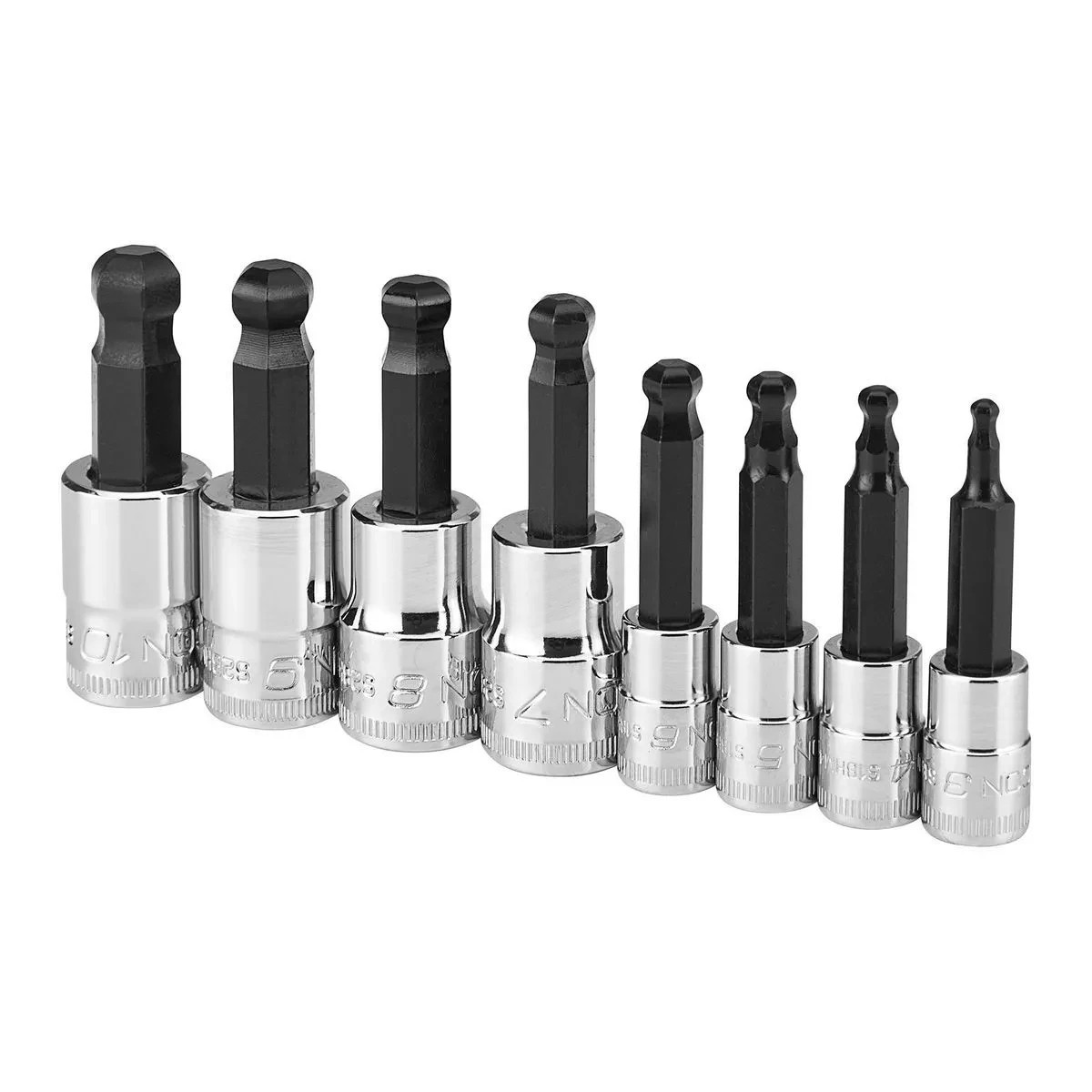 New ICON 1/4″ & 3/8″ Drive Professional METRIC Ball Hex Bit 8 pc. Socket Set