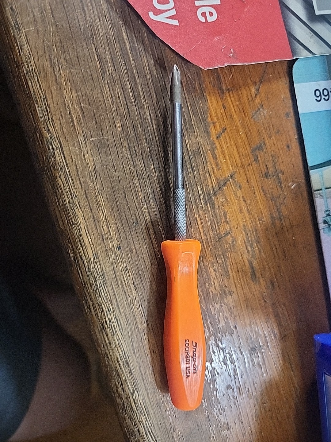 Snap-On Tools USA SDDP301 No. 1 #1 Orange Mini Hard Handle Phillips Screwdriver