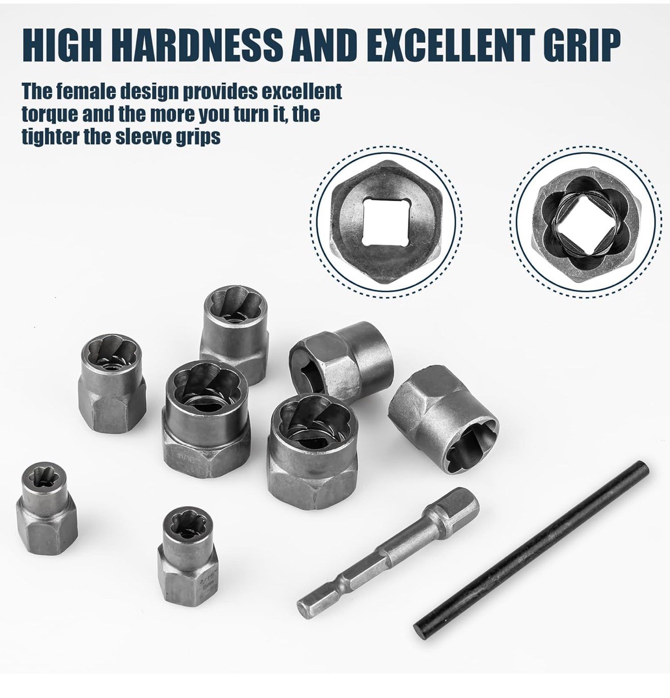 15Pcs Bolt Extractor Kit 3/8″ Dr. Impact Bolt & Nut Screws Stud Remover Socket