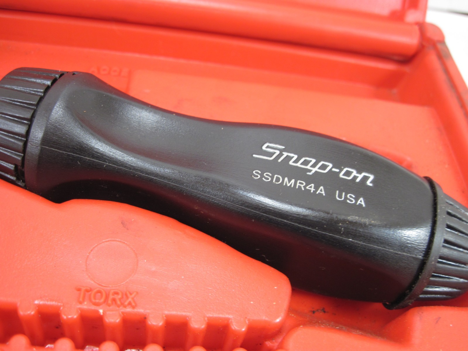 Snap On Black Handle Ratcheting Screwdriver Set W/Case & Bits SSDMR230 NICE