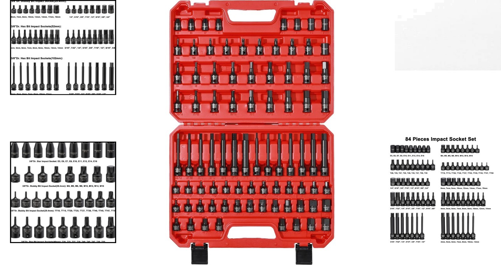 Comprehensive 84-Piece Chrome Molybdenum Socket Set – Impact Grade Performance