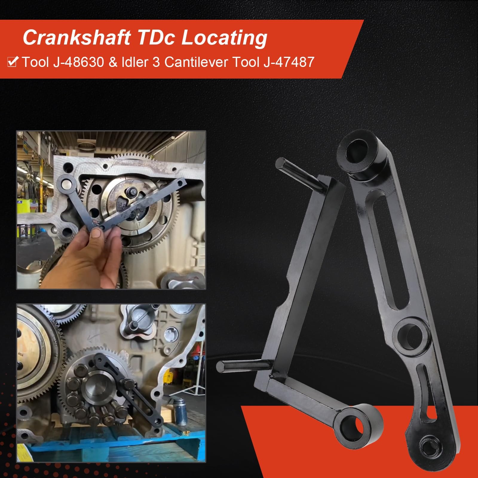 J-47487 Idler 3 Cantilever Tool+J-48630 Crankshaft TDC Locating Tool For Detroit