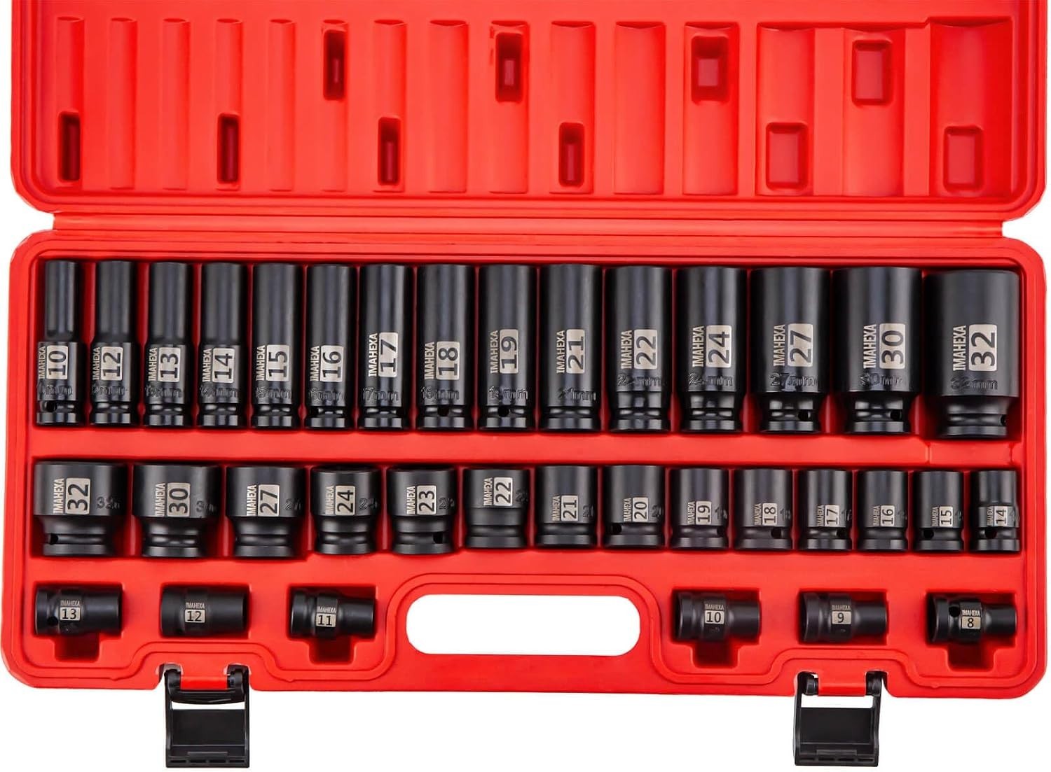 35 Pieces 1/2-Inch Drive Deep Impact Socket Set,Metric Sizes10 to 32mm,Deep C…