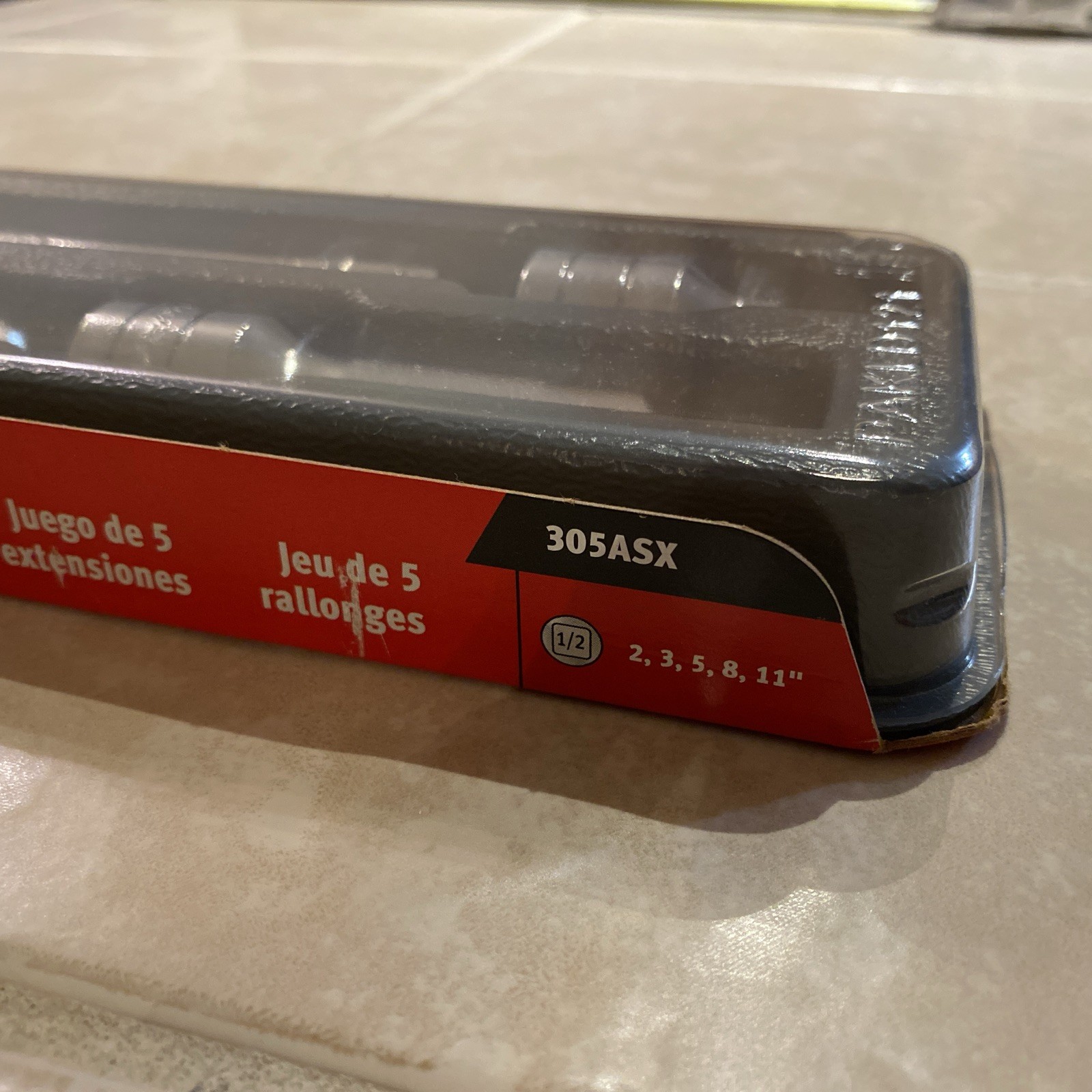 Snap On 1/2″ drive 1 1/2″ to 11″ 5 piece Knurled Extension Set 305ASX, USA