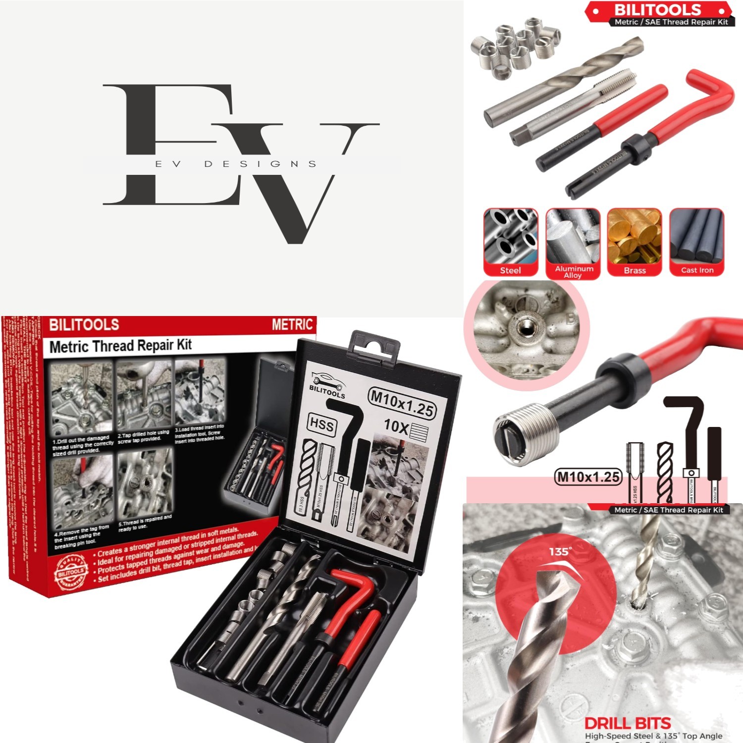 Comprehensive M10x1.25 HSS Thread Repair Kit for Automotive & Plumbing Use